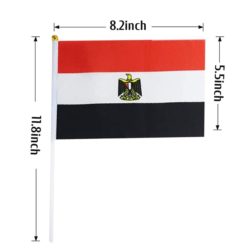 mflagperft Egypt Flag Egyptian Flag, Small Mini Handheld Egypt Flags on Stick, Ideal for Party Parades Sports Events Patriotic Festival Decorations - Image 3